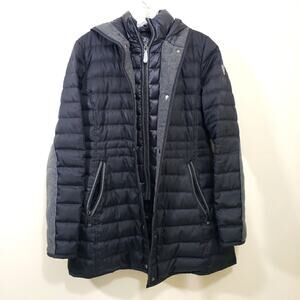 Vince Camuto hooded long puffer down winter coat woman's size medium READ